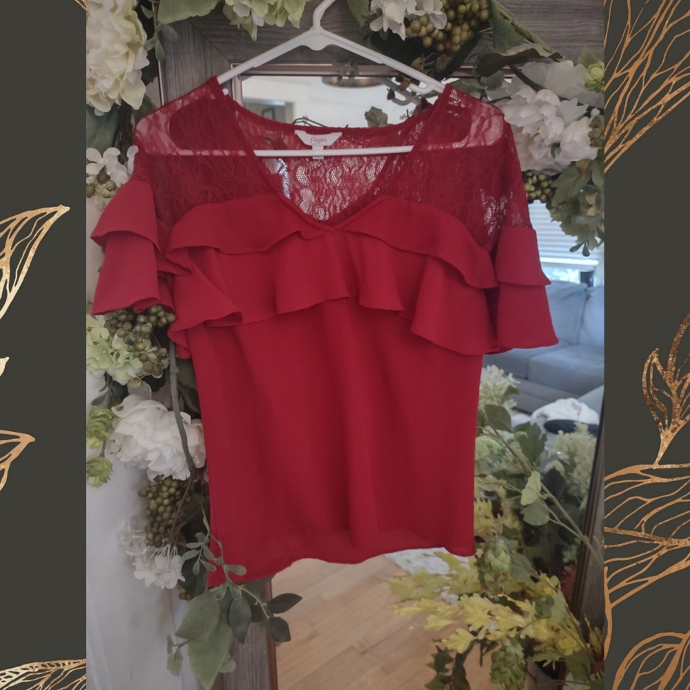 NWOT Candie's Romantic Ruffle Blouse